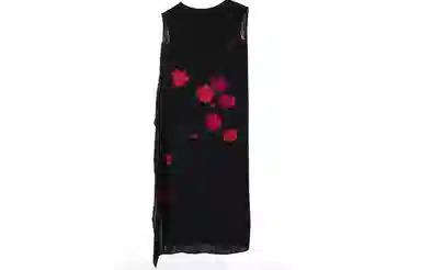 Yohji Yamamoto Peony Silk Dress Black