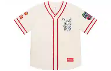 Supreme Patches Denim Baseball Jersey