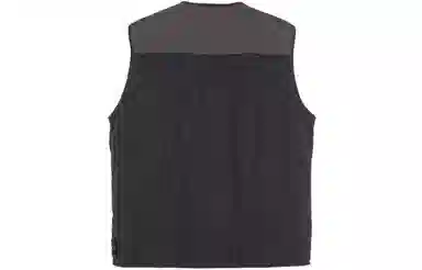 Stone Island Nylon Blend V-Neck Zip Vest Black