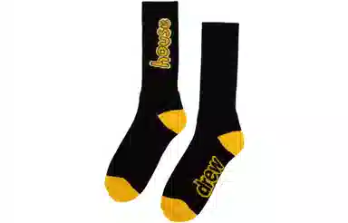 Drew House logo 2 Pack Cartoon Font Socks WhiteBlack 2