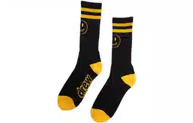 Drew House pack mascot strip socks blackgolden yellow 2