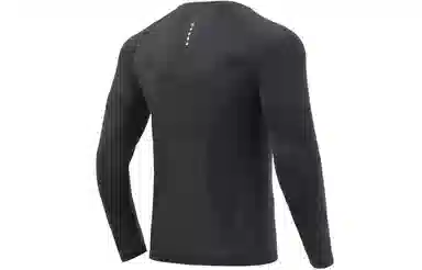 李宁 跑步系列 休闲反光修身套头运动健身衣 男款 黑色