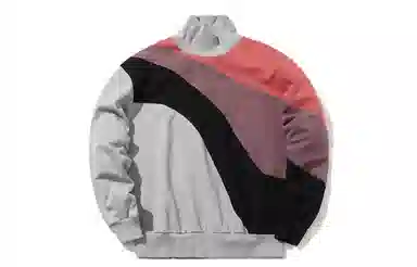 中国李宁 套头宽松拼色休闲卫衣 男款 凝雪灰