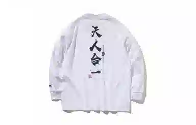 李宁 休闲运动宽松长袖文化衫 男款 白色