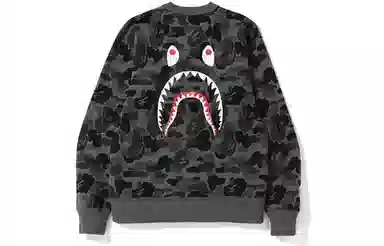 A BATHING APE Camo Shark Crewneck