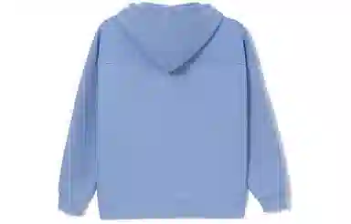 中国李宁 灵芝系列 纯色宽松拉链运动连帽卫衣外套 情侣款 蓝色