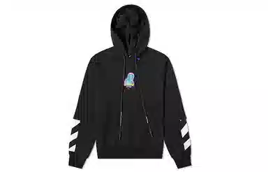 OFF-WHITE FW19 Printed Hoodie Black