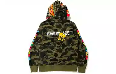 A BATHING APE x READYMADE Hoodie Green Camo