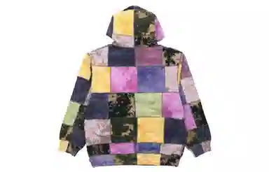 Supreme SS19 Patchwork Tie Dye Hooded Sweatshirt
