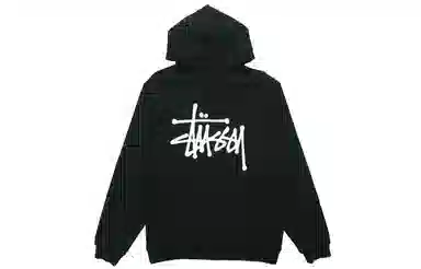 Stussy Logo Pullover Hoodie Black