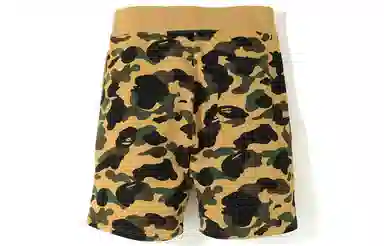 A BATHING APE 1st Camo Shark Sweat Shorts Yellow Camo