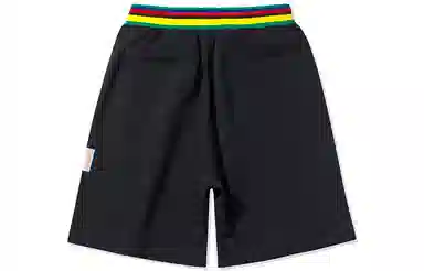 中国李宁 巴黎时装周走秀系列 撞色明线运动短裤 男款 黑色