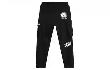 鬼洗 地藏绣花针织休闲裤 男款 黑色