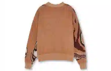 虎头刺绣休闲针织宽松毛衣 男女同款 棕色