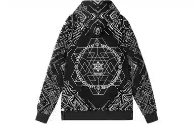 NORVINCY Geometric Print Hoodie