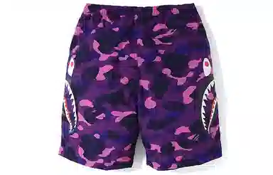 A BATHING APE Shark Series Color Camo Shorts Purple
