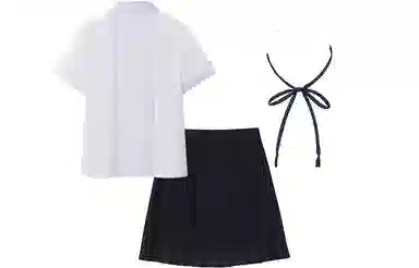 东鲸岁时记 紫川附中纯色短袖衬衫制服套装 女款 紫色  开学季