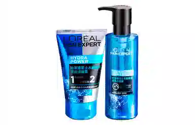 欧莱雅 男士水能双效洗面奶保湿露套装