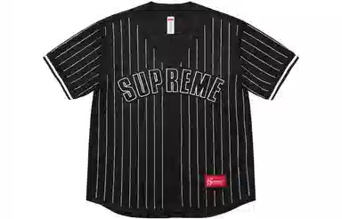 Supreme Rhinestone Stripe Baseball Jersey
