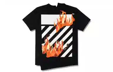 OFF-WHITE SS19 Flame Print T-Shirt Black