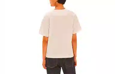 Hermes Letter Print Crew Neck T-Shirt White