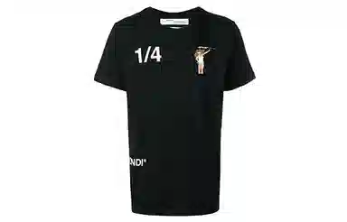 OFF-WHITE SS19 1/4 Back Print Tee Black