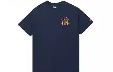 New Era MLB Yankees Flame Print Tee Navy
