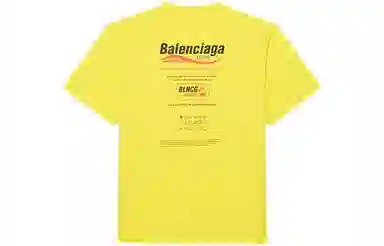 Balenciaga Logo Print T-Shirt Yellow