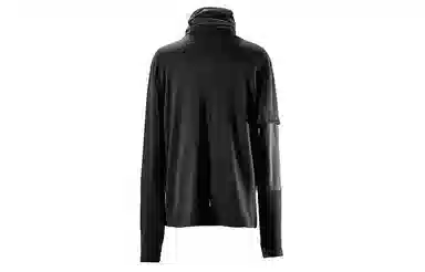 REINDEE LUSION Irregular High Neck Long Sleeve Tee Black