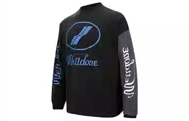 WE11DONE WD Print Logo Long Sleeve Tee Black