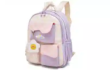 音魅 新款小学初中学生上课韩版原创可爱萌趣拉链 牛津纺 背包书包双肩包 女款 蓝色