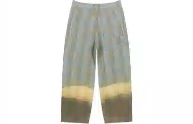 速写 拼接扎染复古水洗做旧牛仔裤 男女同款