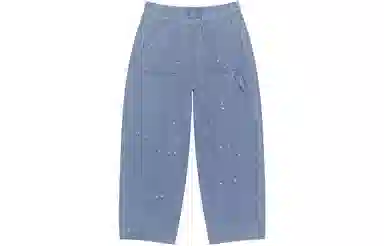 速写 拼接扎染复古水洗做旧牛仔裤 男女同款