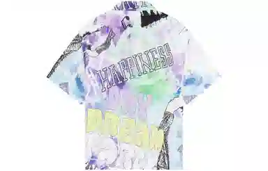 中国李宁 夏日派对 涂鸦扎染字母满印休闲短袖衬衫 女款 花色