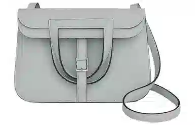 HERMES Halzan 25 Clemence Bleu Pale