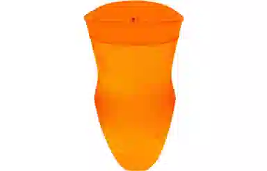 Saint Laurent FW22 Strapless Swimsuit Orange