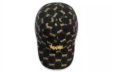 肯默 高街老花棒球帽满印鸭舌帽嘻哈潮流遮阳帽子 男女同款 黑黑/黑金