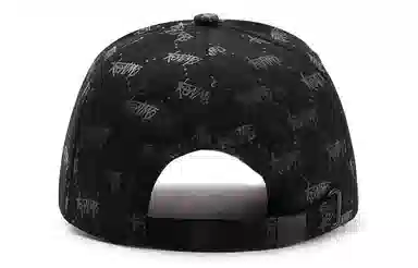 肯默 高街老花棒球帽满印鸭舌帽嘻哈潮流遮阳帽子 男女同款 黑黑/黑金