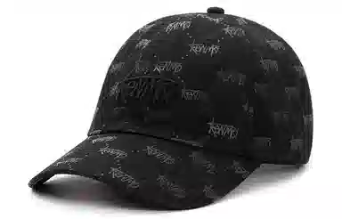 肯默 高街老花棒球帽满印鸭舌帽嘻哈潮流遮阳帽子 男女同款 黑黑/黑金