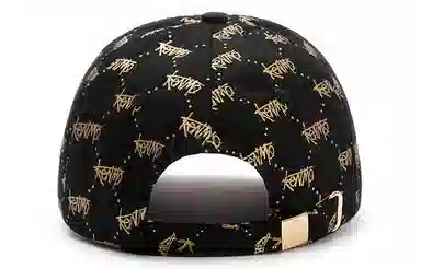 肯默 高街老花棒球帽满印鸭舌帽嘻哈潮流遮阳帽子 男女同款 黑黑/黑金