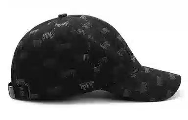 肯默 高街老花棒球帽满印鸭舌帽嘻哈潮流遮阳帽子 男女同款 黑黑/黑金