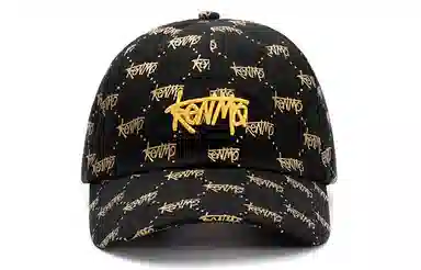 肯默 高街老花棒球帽满印鸭舌帽嘻哈潮流遮阳帽子 男女同款 黑黑/黑金