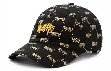 肯默 高街老花棒球帽满印鸭舌帽嘻哈潮流遮阳帽子 男女同款 黑黑/黑金