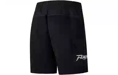 鸿星尔克 拼接针织五分短裤 男款 正黑