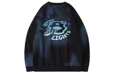 LAMLICKA Gradient Letter Crewneck Sweatshirt