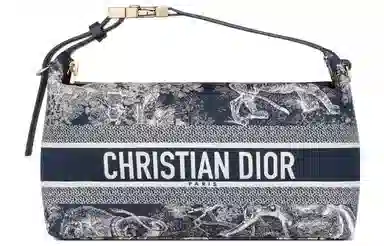 DIOR Travel Nomad Zipped Pouch Blue Medium
