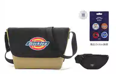 Dickies Anniversary Messenger Bag Black Khaki