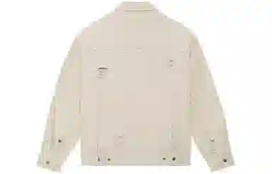 中国李宁 都市游牧 花卉双口袋单排扣牛仔外套 男款 燕麦灰