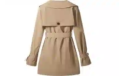 太平鸟女装 小个子设计感纯色风衣 女款