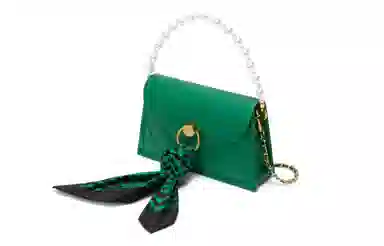 Charles & Keith Scarf Detail Small Bag Green